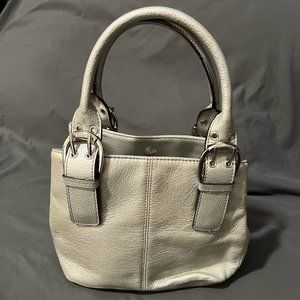Tignanello Silver Leather Small Tote